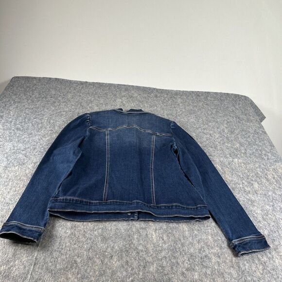 One World Jacket Womens Size M Blue Cotton Denim Jean Button‎ Front - Picture 6 of 10